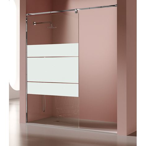 KASSANDRA FS633 FRESH SALOMON Mampara Fijo Ducha Inox Brillo Decorado - Medida: 70 cm - ref: FS63312CLS200070 (1/2)