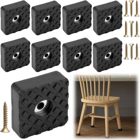 Patins antidérapants lot de 10 - coussinets à visser 3 x 1 cm pour meubles, noirs (1/5)