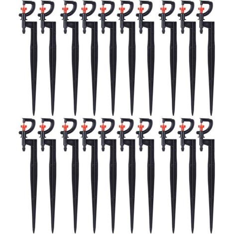 Arroseur d'arrosage, 20 pièces, Micro - arroseur Rotatif à 360 degrés de Type G, pour l'irrigation de la pelouse de Serre de Jardin avec Tuyau d'irrigation 4/7