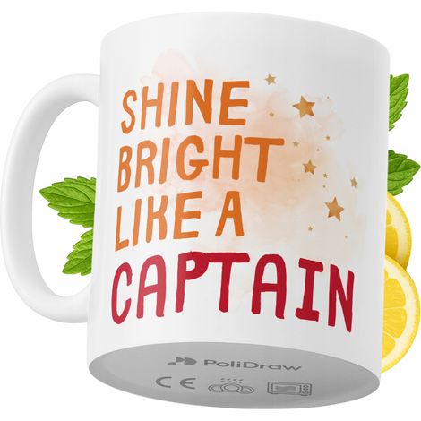 Mug humoristique « Capitaine » avec texte amusant et design graphique. Idéal pour les anniversaires, les fêtes et les occasions spéciales. Mug premium pour la maison, le bureau et le travail. Blanc, 3