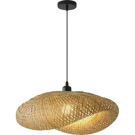 Suspension, Design en Bambou, Hauteur Ajustable, 80cm, Pas d'ampoule-b (1/2)