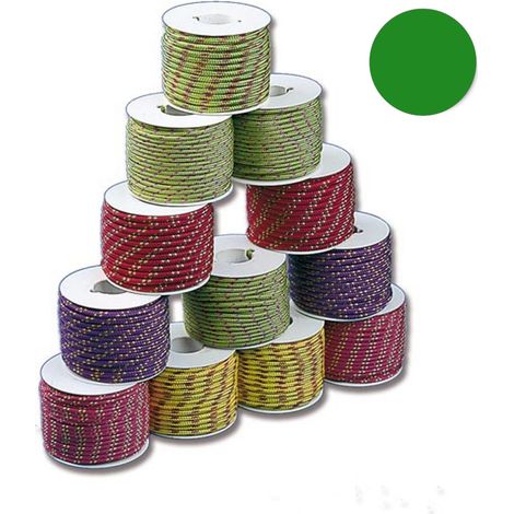 Treccia in poliestere colorato 1 bobinetta trecciata 16 fusi 20 mt verde nautica