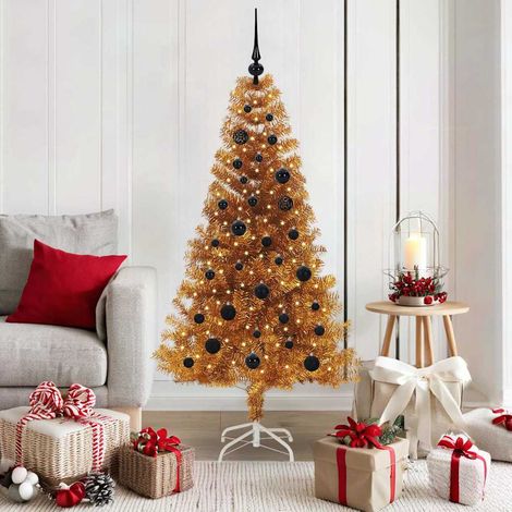 vidaXL Árbol de Navidad Dorado 150 cm PET (1/5)