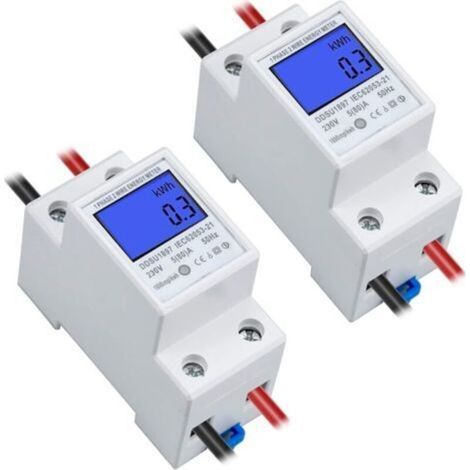 Single-Phase Electricity Meter 5-80A 230V 50Hz Digital Electric Energy Meter with LCD Display Sub-meter 1 Phase 2 Poles 2P DIN Rail (1/5)