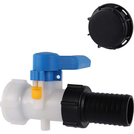 Adaptateur IBC,60 mm à 60mm Vanne pour Cuve 1000l,avec Adaptateur de Réservoir IBC 60 mm à 2" (50 mm),Raccord Cuve 1000 litres,pour Reservoir eau de Pluie,Conteneur (1/5)