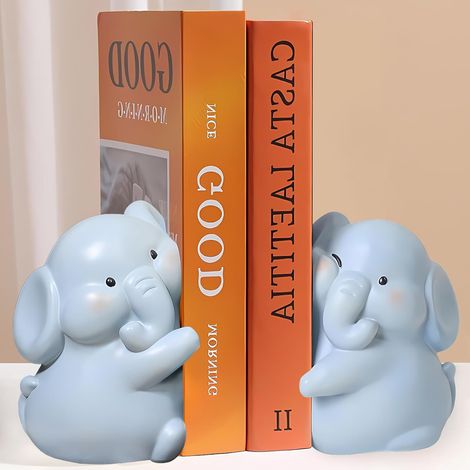 Serre-Livres Éléphant En Résine Antidérapant Créatif Pour Café Maison Bureau Et Chambre D'Enfant Décoration (1/4)