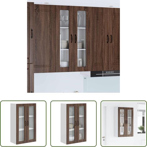 vidaXL Küchenwandschrank - Küchenschrank Braun Eichen-Optik 60 x 31 x 100 cm Holzwerkstoff (1/5)
