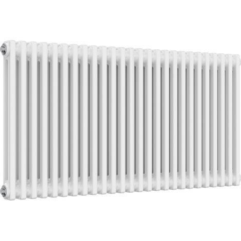 Reina Colona 2 Column Horizontal Radiator 600mm H x 1190mm W - White