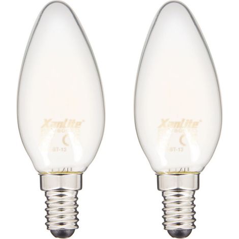 Xanlite – Ampoule LED flamme E14 806lm 6,5W 2700K blanc chaud – Angle large pour pièces confortables – PACK2RFV806FO (1/5)