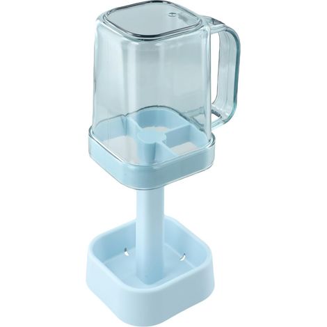 Toothbrush holder with retractable cup for bathroom, for electric toothbrushes and toothpaste – Adjustable organizer holder (blue) (1/5)