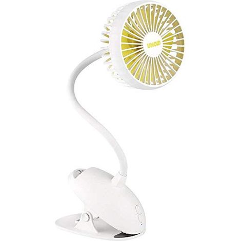Unold Akku-Tischventilator Breezy Clip weiß gelb