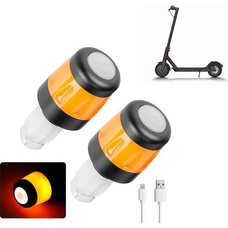 Set mit 2 Lenkerleuchten für Elektroroller, LED-Signalleuchten, wasserdichte Lenkerenden, Blinker
