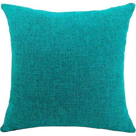 ZOLGINAH Housses de Coussin Coton Lin en Couleur Unie Throw Pillow Case Chambre Salon Sofa Décoration de Maison Carré Taie d'oreiller Invisible Fermeture à glissière Bleu Paon 40X60CM (1/5)