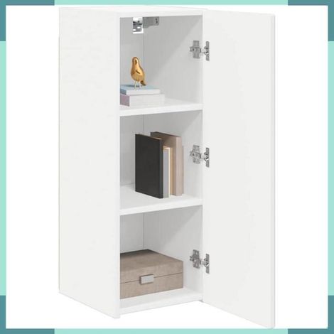 892289 Meuble TV mural Blanc 30 x 31 x 80 cm Bois d'ingénierie (1/5)
