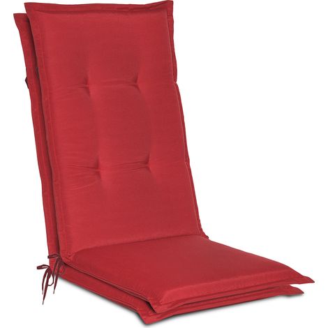 Lot de 2 coussins d'assise pour chaises de jardin Loft HL rouge, 120 x 50 x 6 cm (1/5)