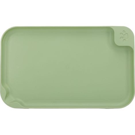 Cat Food Mat, Prevent Overflow Easy Maintenance Spill Raised Edges Keep Floor Clean Dog Water Bowl Tray for Pet Supplies (1/5)