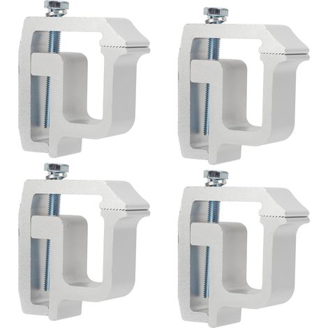 4 Pinces de Fixation Universelles pour Coque de Camion Pickup, Brides de Montage Argentées, Attaches de Capot pour Benne, Lot de 4 Serre-joints pour Bâche Rigide (1/5)