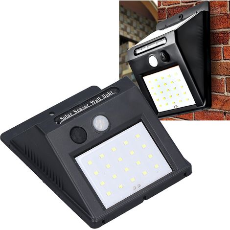 Applique murale solaire LED à détection de présence humaine, éclairage de cour, éclairage solaire extérieur pour jardin, villa ou maison. (1/5)