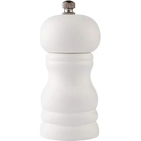 Moulin à poivre en bois de chêne, broyeur en céramique réglable de 10 cm pour la cuisine (Couleur : blanc et noir, Quantité : 2 pièces) (1/5)