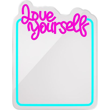 Forever Miroir LED Neon Love Yourself turquoise et rose (1/2)