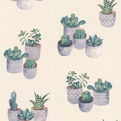 Papier peint en relief cactus Multicolore 10.03x0.53