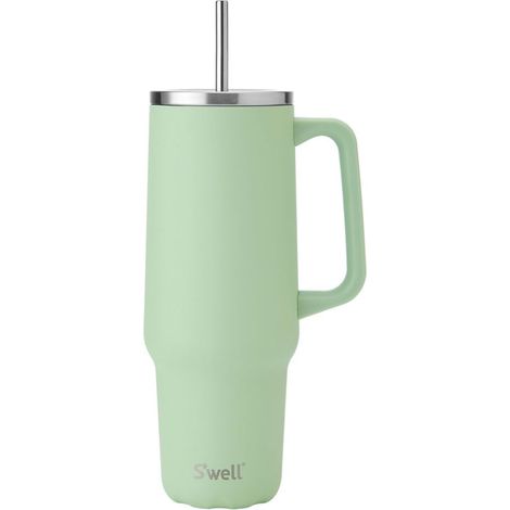 Tumbler XL, Gobelet Réutilisable avec Paille, Bouteille en Acier Inoxydable Triple épaisseur, Conserve les Boissons chaudes pendant 50h et froides pendant 10h, 1180ml, Pistache (1/5)