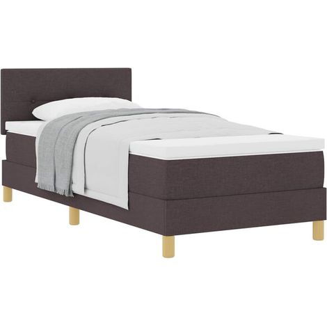 Matelas à ressorts rembourré, marron foncé, 80 x 200 cm, recouvert de tissu. (1/5)