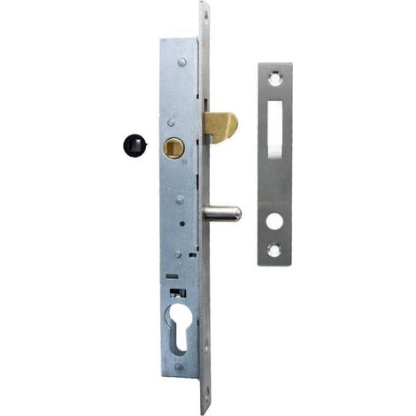 Serrure portail coulissant - Axe à 15mm - À crochet - Laiton - Avec gâche - SECURY-T (1/4)