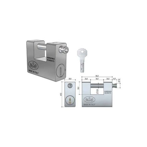 LUCCHETTO RETTANGOLARE BLINDATO UL20- - mm.84 (UL20.00E3.0000) - 1 pezzi PREFER