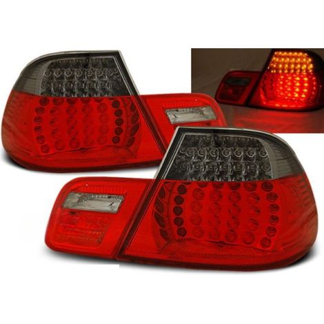 Paire de feux arriere BMW serie 3 E46 coupe de 04/1999 a 03/2003 LED rouge fume
