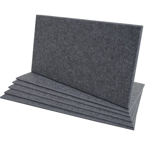[NEUWERTIG] 6er-Set Akustikwandpaneel HHG-576, Wandpaneele Akustikplatten, schalldämmend 1qm Fläche 60x30cm grau