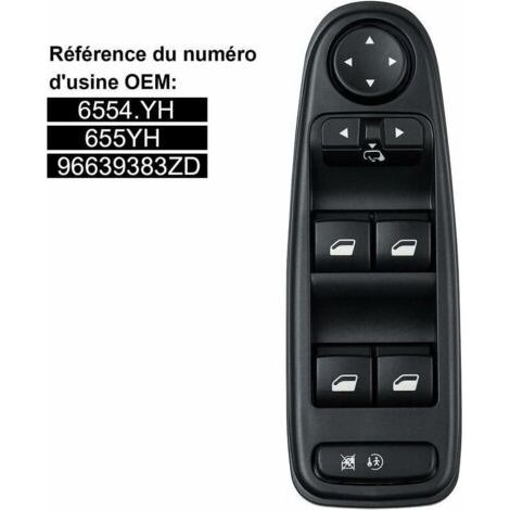 Commande Leve Vitre C4 Picasso 6554.YH Commutateur Interrupteur Bouton Lève Vitre Pour Citroen C4 Grand Picasso (1/4)