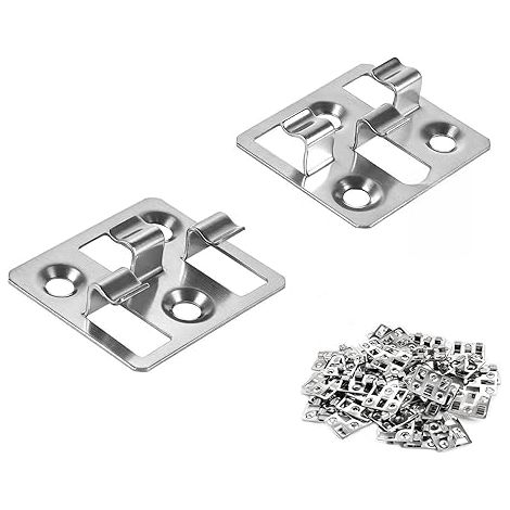 100pcs Stainless Steel WPC Decking Board Fasteners Hidden Clips Spacers for WPC/BPC Decking Fixing (Silver, 3mm Gap, Height 9mm) (1/5)