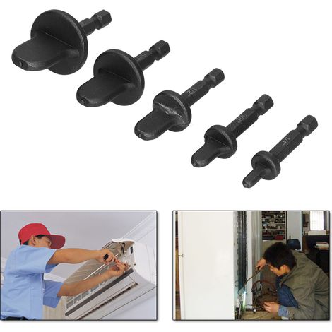 5 Pièces Outil à Sertir Foret Métallique Douille Hexagonale pour Tubes Climatisation Élargisseur de Tuyauterie Kit
