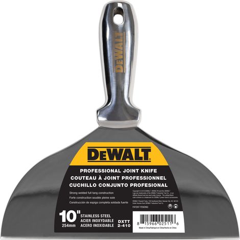 DeWALT PROFI Spachtel ganz aus Edelstahl Malerspachtel Schaber 254 mm 2-410