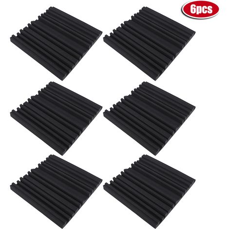 Lot de 6 panneaux insonorisants irréguliers en mousse noire pour studio d'enregistrement, matériau d'absorption acoustique (1/5)