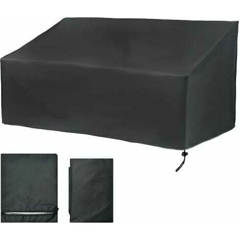 1 Housse de protection banc jardin, Tissu Oxford 210D, Imperméable, Anti-UV, 134x66x89cm, Extérieur (1/4)