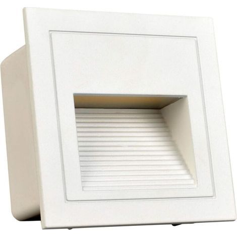Lot de 4 appliques murales encastrées carrées à LED 3 W, blanc froid IP65, éclairage d'escalier, éclairage de marche, aluminium, éclairage et lumières décoratives (1/4)