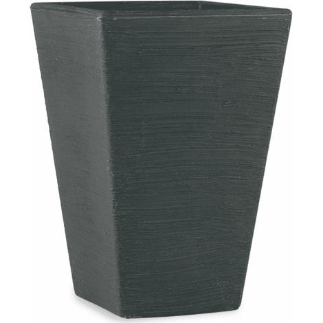 Vaso quadrato in resina Giglio 80 cm. Antracite (1/3)