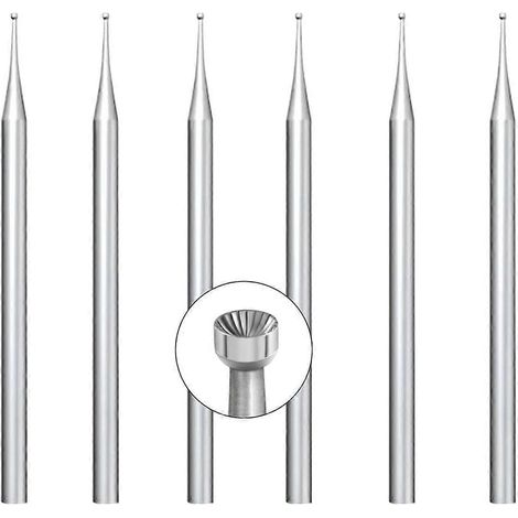 Lot de 6 fraises à arrondir rondes de 1 mm - Embouts à arrondir le fil à tige de 3/32 pouce (1/5)