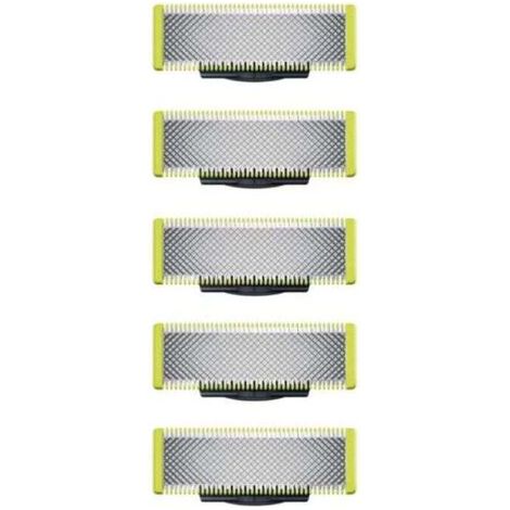 Green Mobility-Lames de rechange compatibles avec OneBlade pour rasoir/tondeuse électrique OneBlade, en acier inoxydable haute résistance, pour la tonte, le coiffage et le rasage, lot de 5 (1/4)