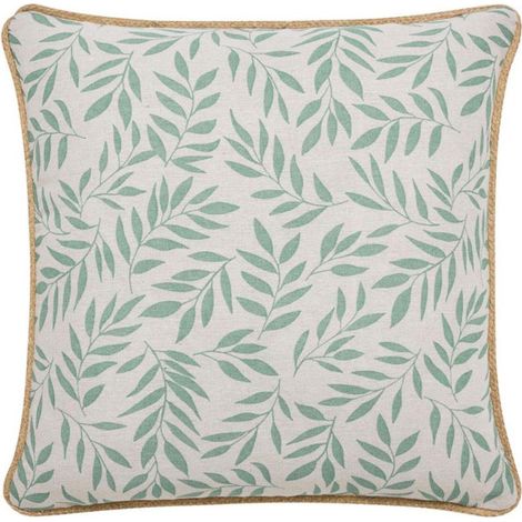 Coussin Déco Imprimé "Naya" 45x45cm Sauge (1/5)