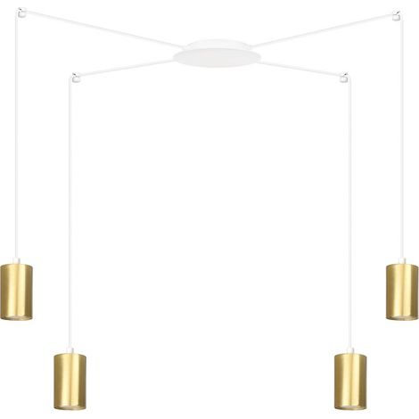 Lampada a Sospensione Traker, Acciaio verniciato a polvere, Bianco, Oro, 300x300x14 cm (1/5)