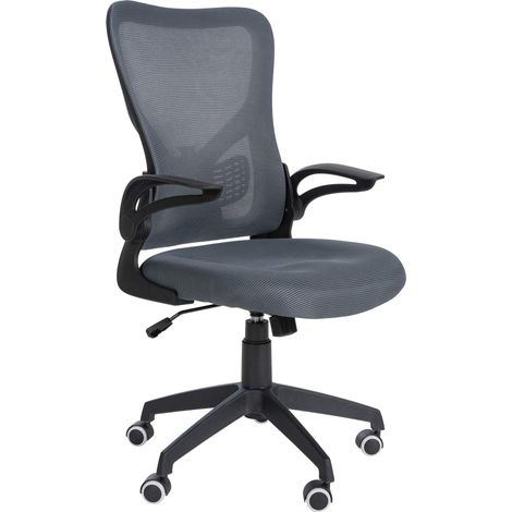 Chaise de bureau ergonomique dossier en maille gris design moderne hauteur réglable BUR10665