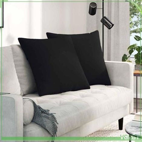 Coussins de canapé - ABI - 2 pcs - Noir - 60 x 60 cm - Housses amovibles (1/5)