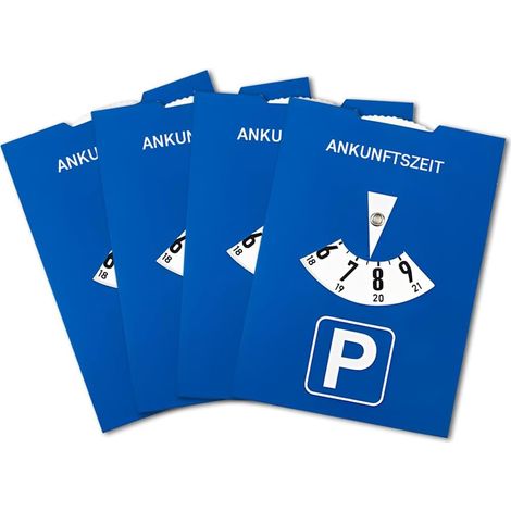 Set of 4 Blue Zone Parking Discs, Parking Discs, Time Stamp, European Car Parking, Car Accessories, Blue Parking Disc (1/5)
