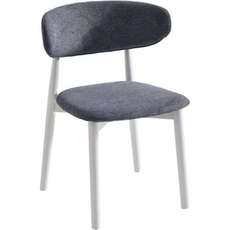 Pack de 2 sillas para cocina o comedor Vera tapizado textil gris/blanco,79cm(alto) 48cm(ancho) 45cm(largo) (1/4)