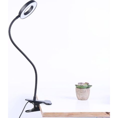 Lámparas con pinza,Lámpara de habitación con pinza USB negra,48 LED,3 colores,lámpara LED para tatuajes y extensiones de pestañas (1/2)