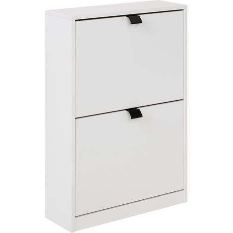 Zapatero 2 compartimentos mdf madera de ingeniería blanco Hobart (1/5)
