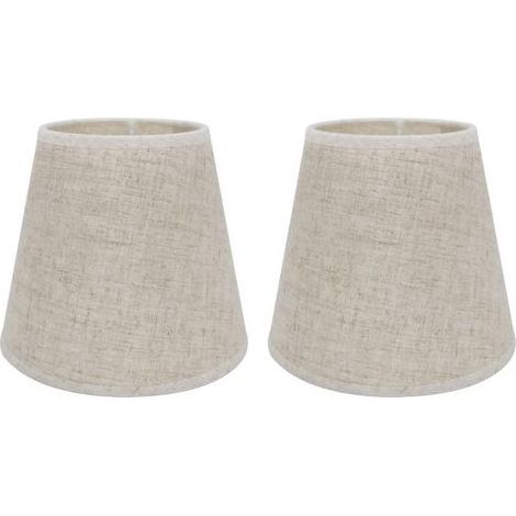 Lot de 2 Abat-jours E27 pour Lampe de Table Applique Murale,Lustre,Abat-jour en Cristal,10 cm (Haut) x 14 cm (Hauteur) x 16 cm (Bas),Linen (1/5)